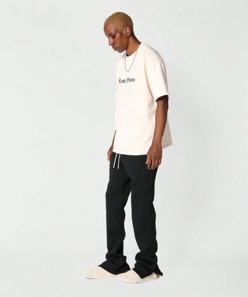 FLYNOFF Solid Black Premium Quality Relaxed Fit Track Pants with Drawstring All-Day Comfort - Image 3